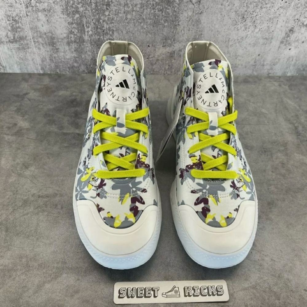 Adidas by Stella McCartney Floral High-Top Sneakers - White and Yellow - Picture 3 of 9